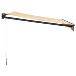 vidaXL Auvent rétractable jaune et blanc 3x2 5 m tissu et aluminium
