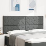 vidaXL Tête de lit LED Ensemble de 3 Gris foncé Tissu 200 cm USB-C