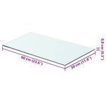 vidaXL Panneau pour étagère Verre transparent 60 x 30 cm