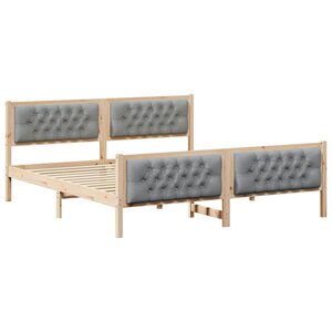 vidaXL Cadre de lit Gris clair 160 x 200 cm Pin massif