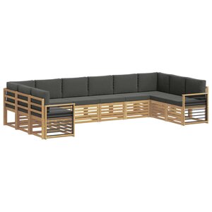 vidaXL Ensemble de canapé d'angle 10 Pièces Blanc et anthracite
