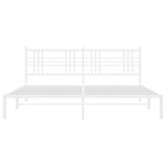 vidaXL Cadre de lit métal sans matelas et tête de lit blanc 200x200 cm