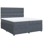 vidaXL Sommier à lattes de lit et matelas Gris foncé 200x200cm Velours