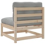 vidaXL Salon de jardin 3 Pièces avec coussins bois de pin massif