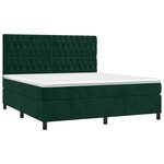 vidaXL Sommier à lattes de lit matelas et LED Vert foncé 160x200 cm