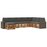 vidaXL Ensemble de canapés d'extérieur 8 pc Naturel et Anthracite