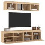 vidaXL Unités murales TV avec LED 5 Pièces chêne sonoma bois d'ingénierie