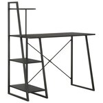 vidaXL Bureau avec étagère Noir 102x50x117 cm