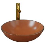vidaXL Lavabo de bain avec robinet et drain à poussoir Verre trempé