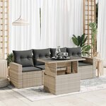 vidaXL Salon de jardin 5 Pièces avec coussins gris clair résine tressée