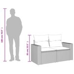 vidaXL Canapé de jardin avec coussins 2 places en résine tressée marron