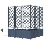 vidaXL Pots de jardin Gris 120 x 120 x 142 cm Acier