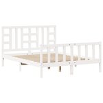 vidaXL Cadre de lit sans matelas blanc bois de pin massif
