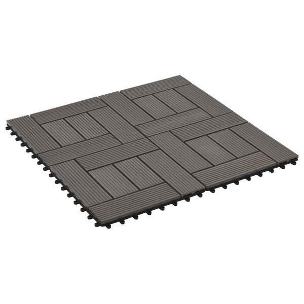vidaXL Carreau de terrasse 22 Pièces Marron foncé 30 x 30 cm WPC