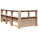 vidaXL Lit bibliothèque sans matelas 75x190 cm bois de pin massif