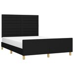 vidaXL Cadre de lit sans matelas noir 140x190 cm tissu
