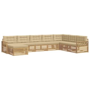 vidaXL Ensemble de canapés d'extérieur 8 pc Blanc et Beige