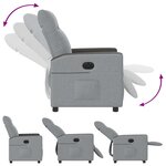 vidaXL Fauteuil inclinable électrique Gris clair Tissu
