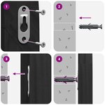 vidaXL Tête de lit avec tête de lit Noir 120 x 55 x 3 cm Rotin