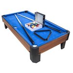 Billard de table avec accessoires - kit billard compact de bureau ou salle de jeu  102 x 51 x 22 5 cm - marron et tapis bleu