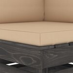 vidaXL Canapé d'angle sectionnel avec coussins Bois imprégné de gris