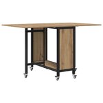 vidaXL Table à manger pliante avec roulettes 130 x 80 x 76 5 cm