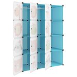 vidaXL Armoire de rangement pour enfants avec 12 cubes Bleu PP