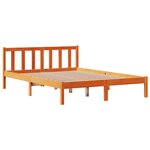 vidaXL Cadre de lit avec tête de lit cire marron 140x190cm bois de pin