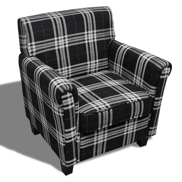 vidaXL Fauteuil avec coussin Noir Tissu