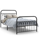 vidaXL Cadre de lit métal sans matelas avec pied de lit noir 100x190cm