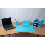 Corbeille À Courrier Combo 3 Niveaux Carton Aquarel - Bleu Pastel - X 4 - Exacompta