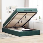 vidaXL Lit ottoman avec matelas vert foncé 120x190 cm velours