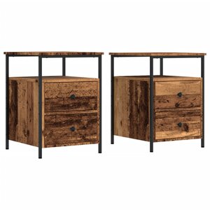 vidaXL Tables de chevet 2 Pièces vieux bois 44x45x60 cm bois d'ingénierie