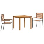 vidaXL Ensemble de salle à manger pour jardin 3 Pièces Gris Poly rotin