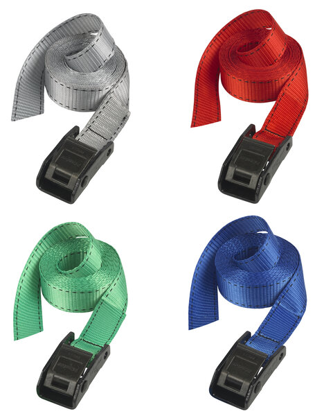 3110EURDAT Sangle d'arrimage avec boucle à griffes  Gris  2 50m x 25mm Sangle  Pack de 2