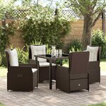 vidaXL Ensemble de salle à manger pour jardin 5 Pièces Marron polyrotin