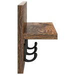 vidaXL Porte-manteau mural avec étagère Chêne fumé 40 x 10.5 x 18 cm
