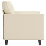 vidaXL Canapé à 2 places Crème 120 cm Similicuir