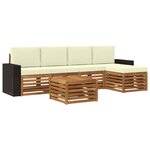 vidaXL Ensemble de canapés d'extérieur 6 Pièces Naturel et Crème
