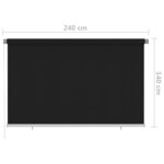 vidaXL Store roulant d'extérieur 240x140 cm Noir