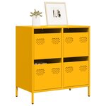 vidaXL Buffet jaune moutarde 68x39x73 5 cm acier laminé à froid