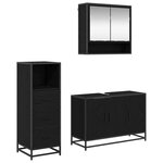 vidaXL Ensemble de mobilier de salle de bain 3 Pièces Chêne noir