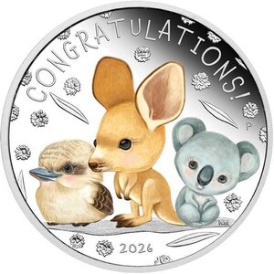 Monnaie NEW BORN BABY 1/2 Oz Argent 50 Cents Australia 2026