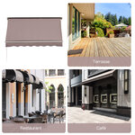 Store banne manuel inclinaison réglable aluminium polyester imperméabilisé 70L x 180l cm taupe clair