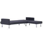 vidaXL Canapé-lit en L Gris foncé Polyester