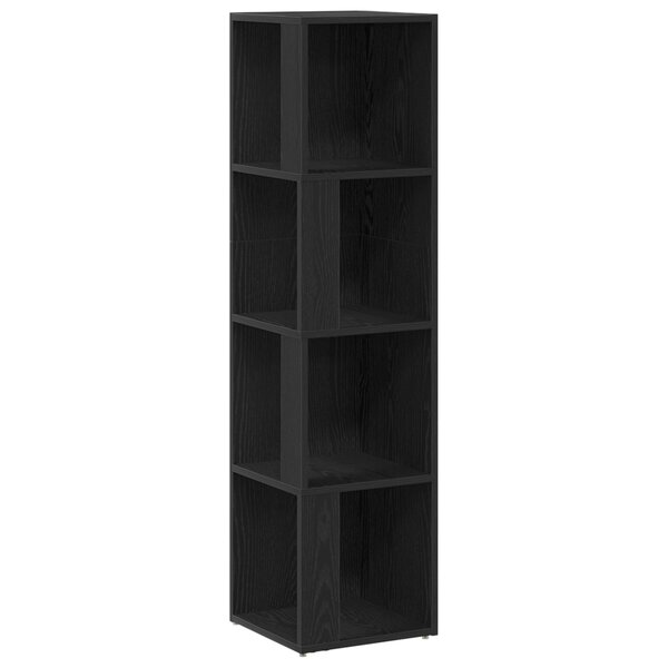 Étagère vidaXL noire en chêne 33 x 33 x 132 cm en bois d'ingénierie