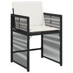 vidaXL Ensemble de salle à manger de jardin 5 pièces avec coussins Noir Rattan PE
