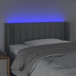 vidaXL Tête de lit à LED Gris clair 103x16x78/88 cm Tissu