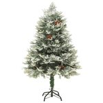 vidaXL Sapin de Noël pré-éclairé et pommes de pin vert 150cm PVC et PE