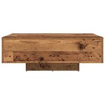 Table basse vidaXL avec lumières LED en bois ancien 85x55x31 cm